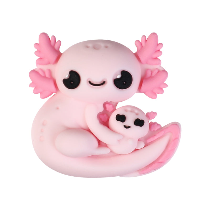 X077- "Parent & Baby- Axolotl" Silicone Focal Bead for DIY Crafts (1 Count)