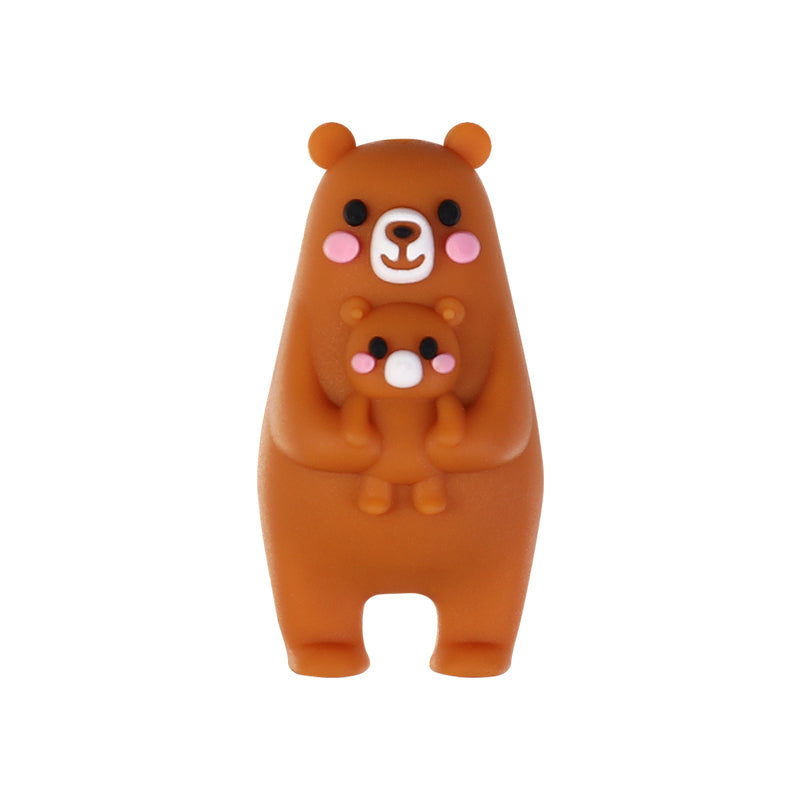 X079- "Parent & Baby- Bears" Silicone Focal Bead for DIY Crafts (1 Count)