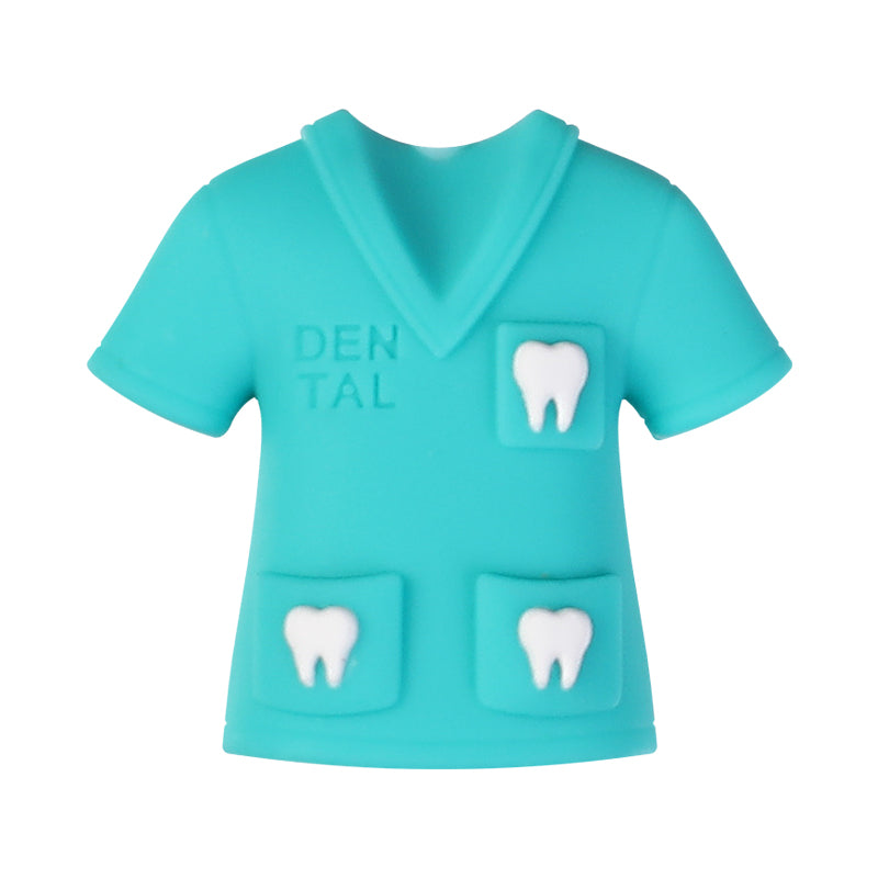X022- "Aqua Dental Scrub Top" 3D Silicone Focal Bead for DIY Crafts (1 Count)