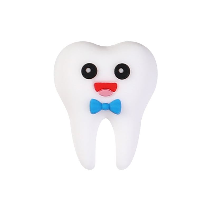 X042- "Gentleman Tooth" 3D SSilicone Focal Bead for DIY Crafts (1 Count)