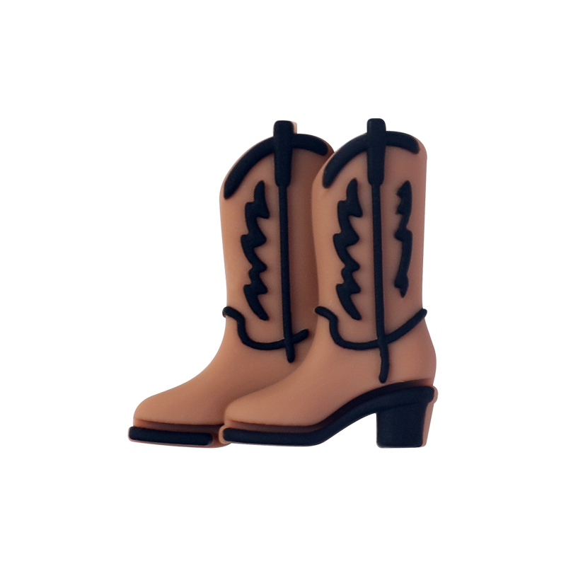 X085- "Cowboy Boots" 3D Silicone Focal Bead for DIY Crafts (1 Count)