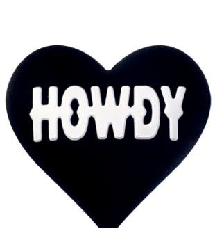 X086- "Howdy Heart" 3D Silicone Focal Bead for DIY Crafts (1 Count)