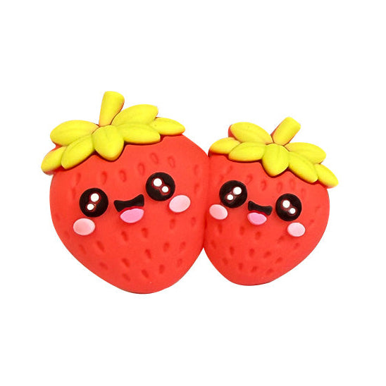 X101- "Strawberries" 3D Silicone Focal Bead for DIY Crafts (1 Count)