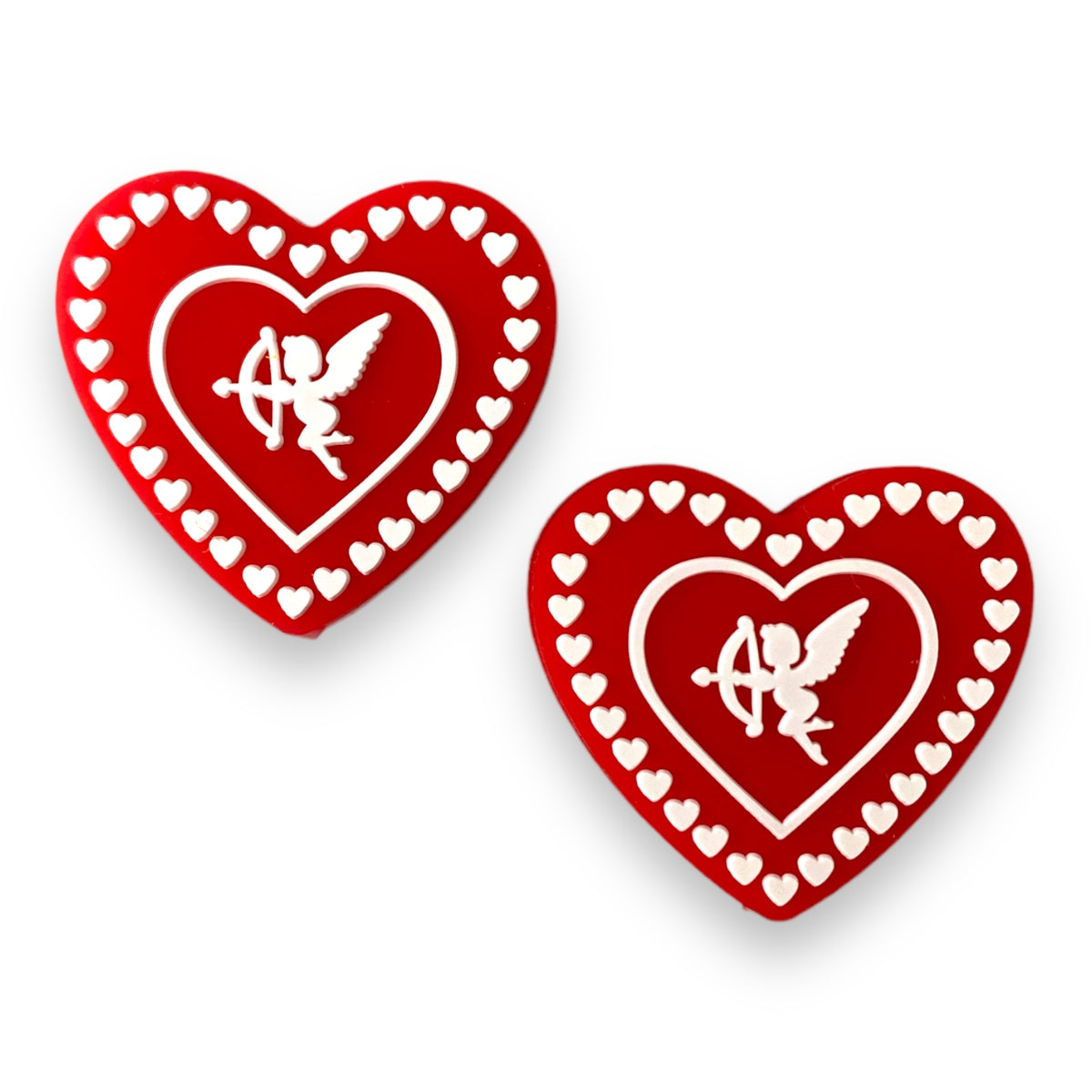 h847 - "Cupid Heart" Silicone Focal Bead (1 Count)