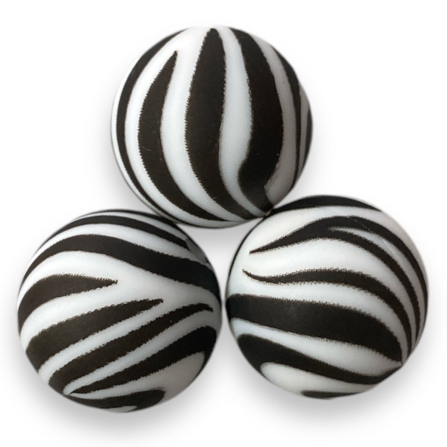 A-6022- 15mm "Zebra"  Silicone Beads