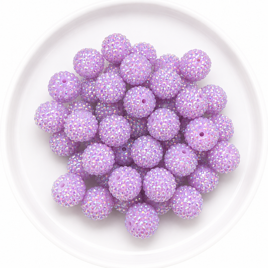 #1136 -  20mm  Purple Rhinestone  Beads  (1 Count)