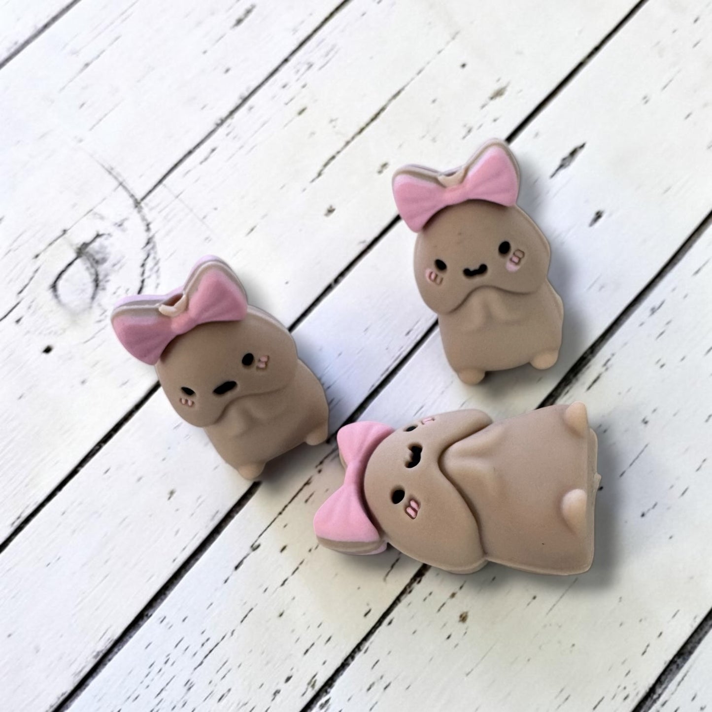 h979- "Tan Weenie 3D" Silicone Focal Bead for DIY Crafts (1 Count)