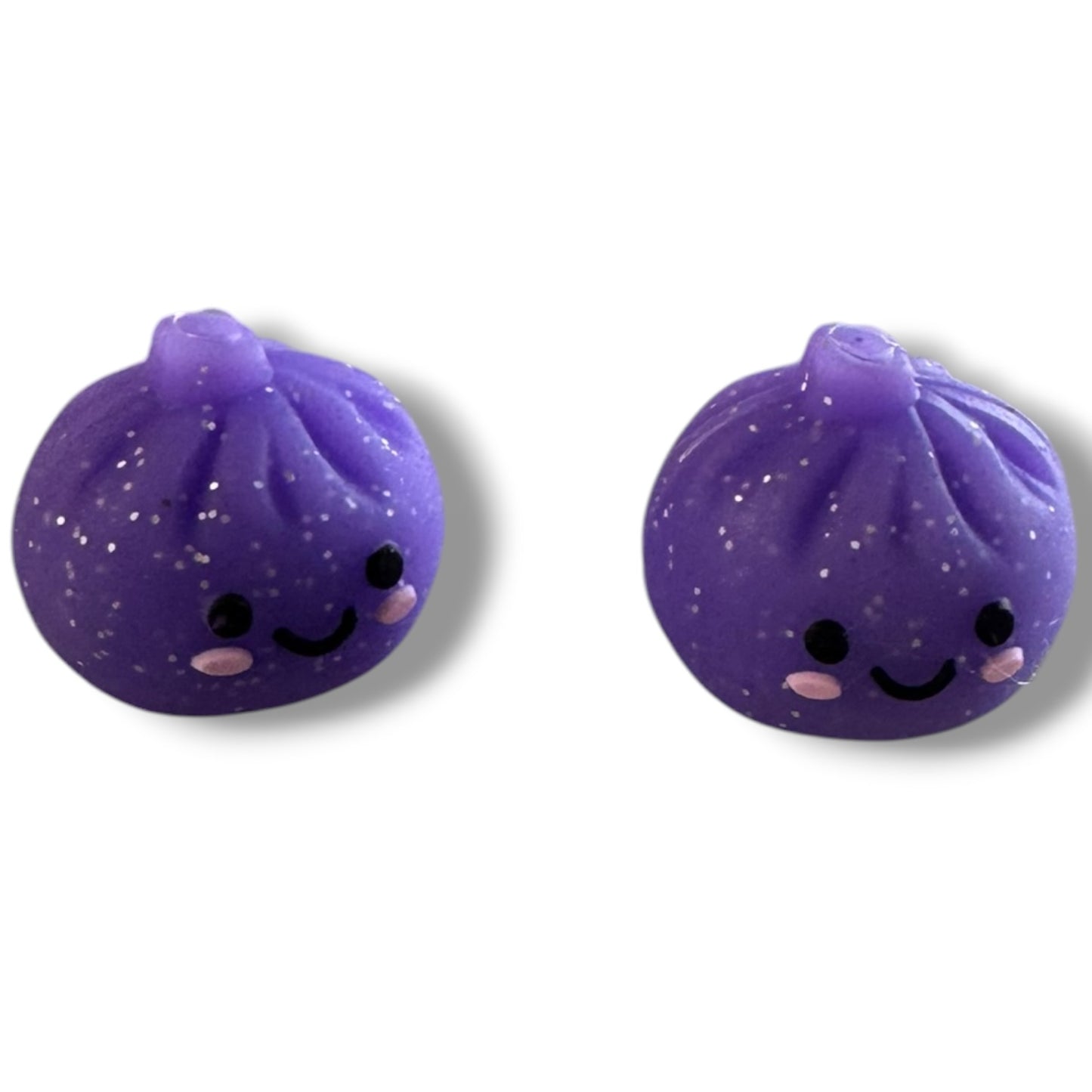h1041- "Purple Glitter Dumpling" Silicone Focal Bead for DIY Crafts (1 Count)