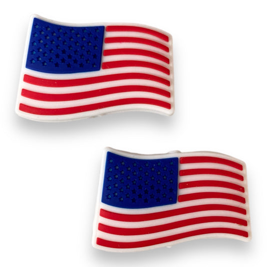 h873 - "Us Flag" Silicone Focal Bead (1 Count)