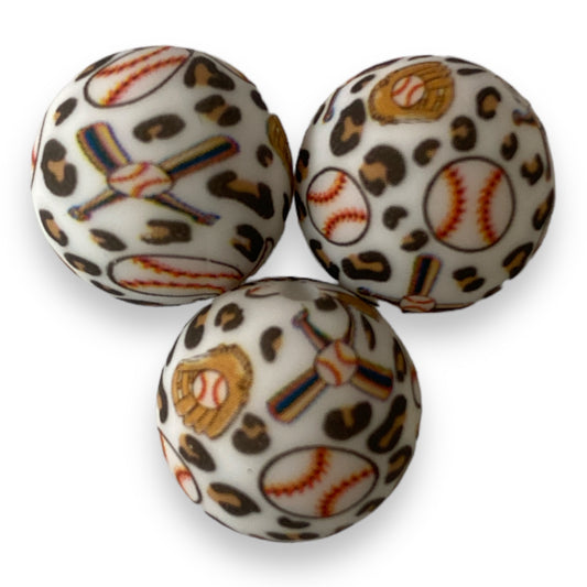 T51- 15mm “Baseball” Pattern Silicone Bead