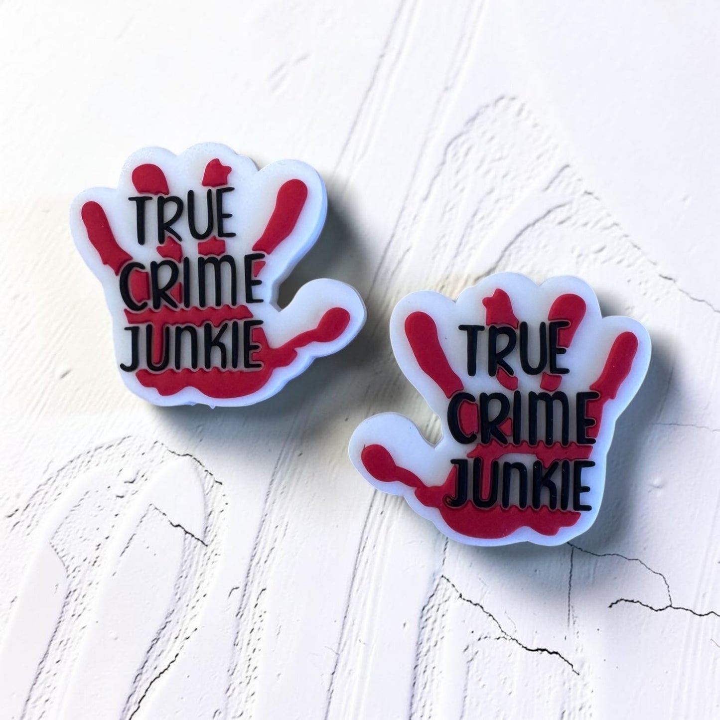 X353 - "True Crime Junkie" Silicone Focal Bead for DIY Crafts (1 Count)