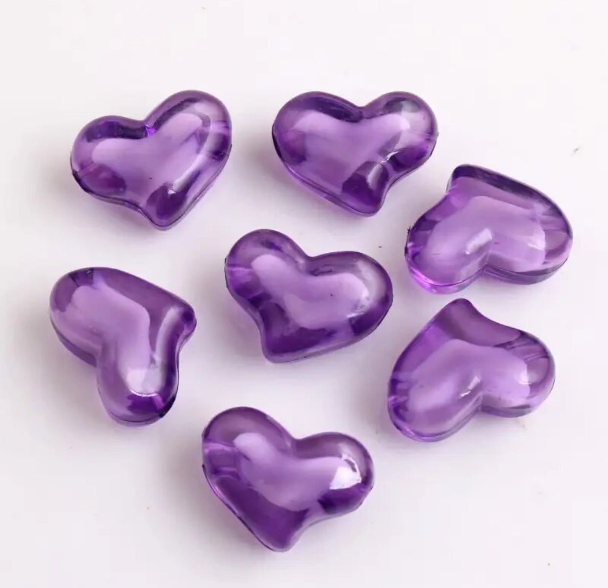 #951 - 22mm Purple Hearts Acrylic Beads (1 Count)