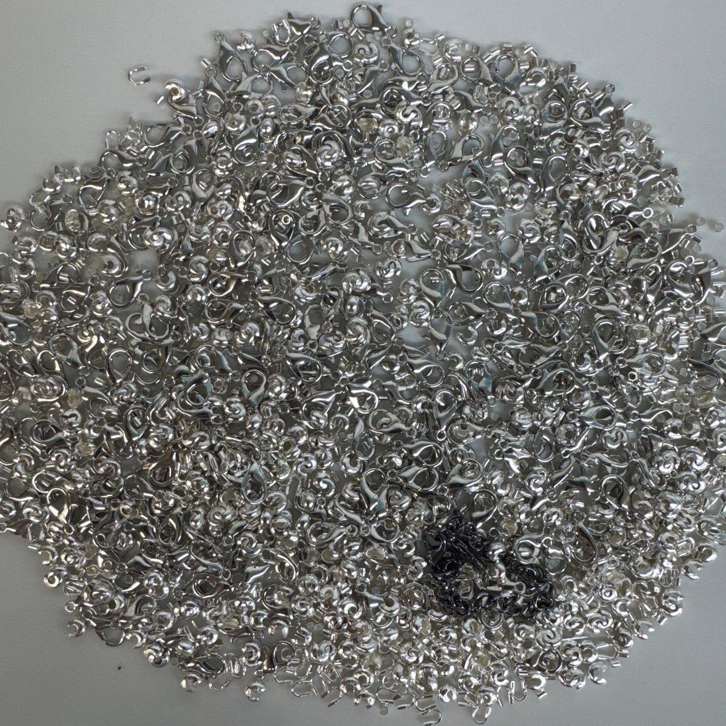 B- Findings Lot- Includes Split Rings, Crimp Tubes, Lobster Clasps, Wire guards, & More- 1000s of pieces