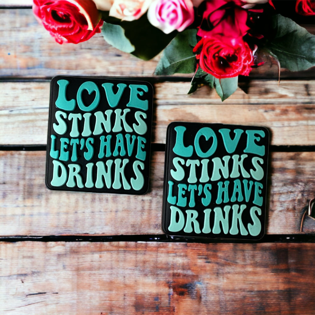 e509 - “Love Stinks Let’s Have Drinks” Exclusive Silicone (1 Count) Focal Bead