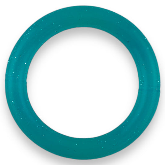 Q-A03 - 65mm Aqua Jelly Glitter Silicone Ring