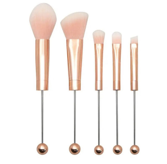 Z/41 - Rose Gold Beadable Makeup Brush 5 Piece Set