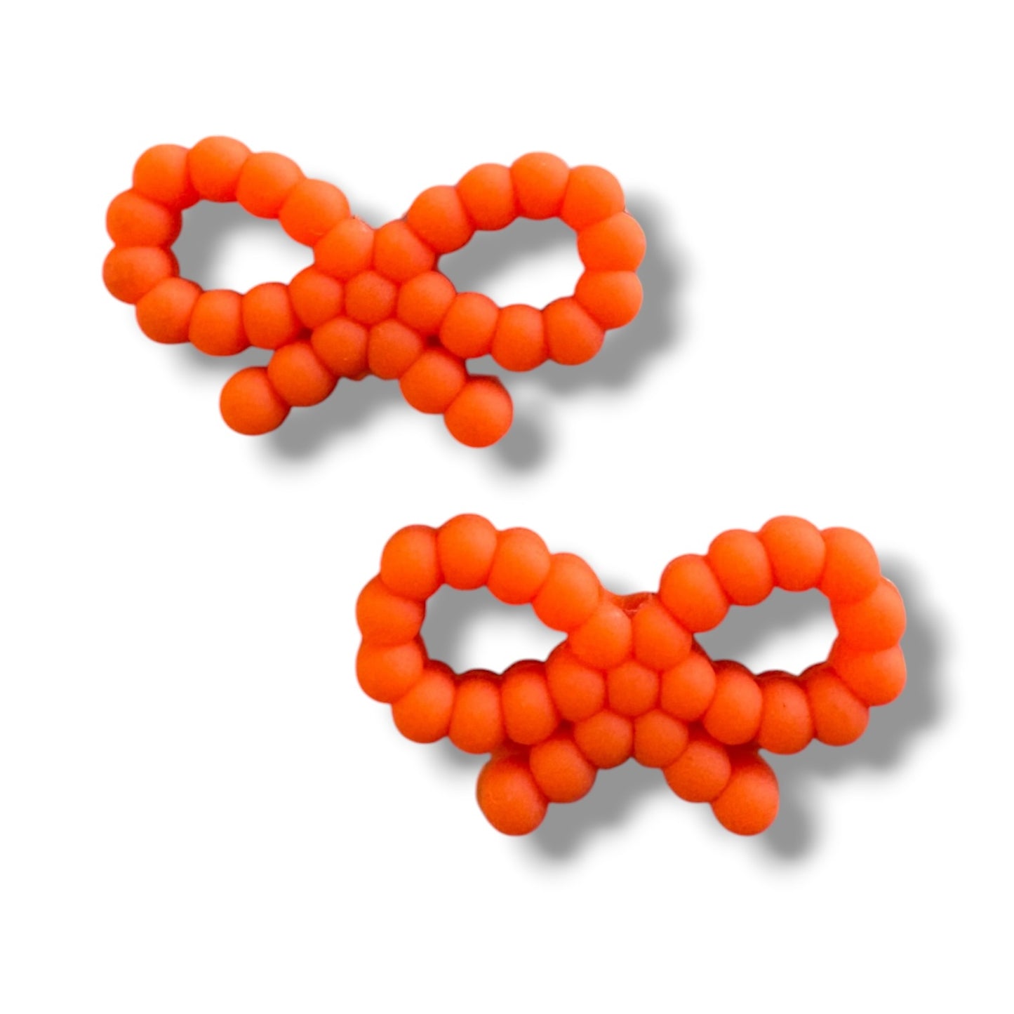 h1067- "Orange Bow" Silicone Focal Bead for DIY Crafts (1 Count)