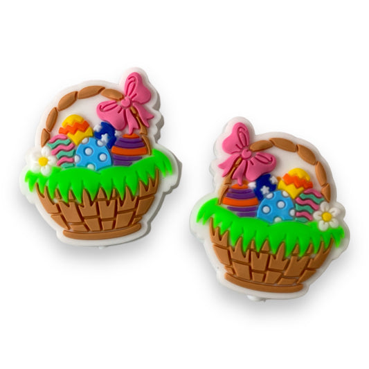 h861 -  “Easter Basket" Silicone Focal Bead (1 Count)