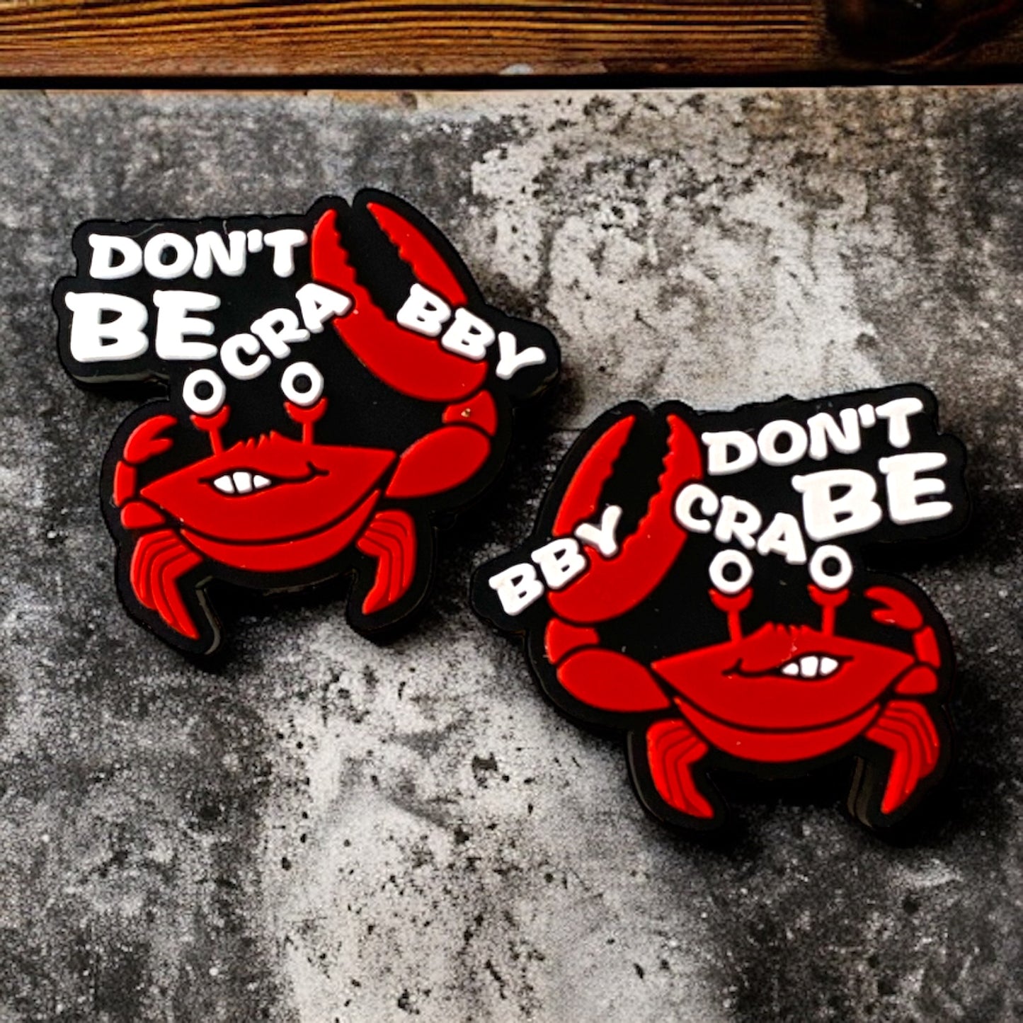 h1079- "Don't Be Crabby"  Focal (1 Count) Bead Silicone