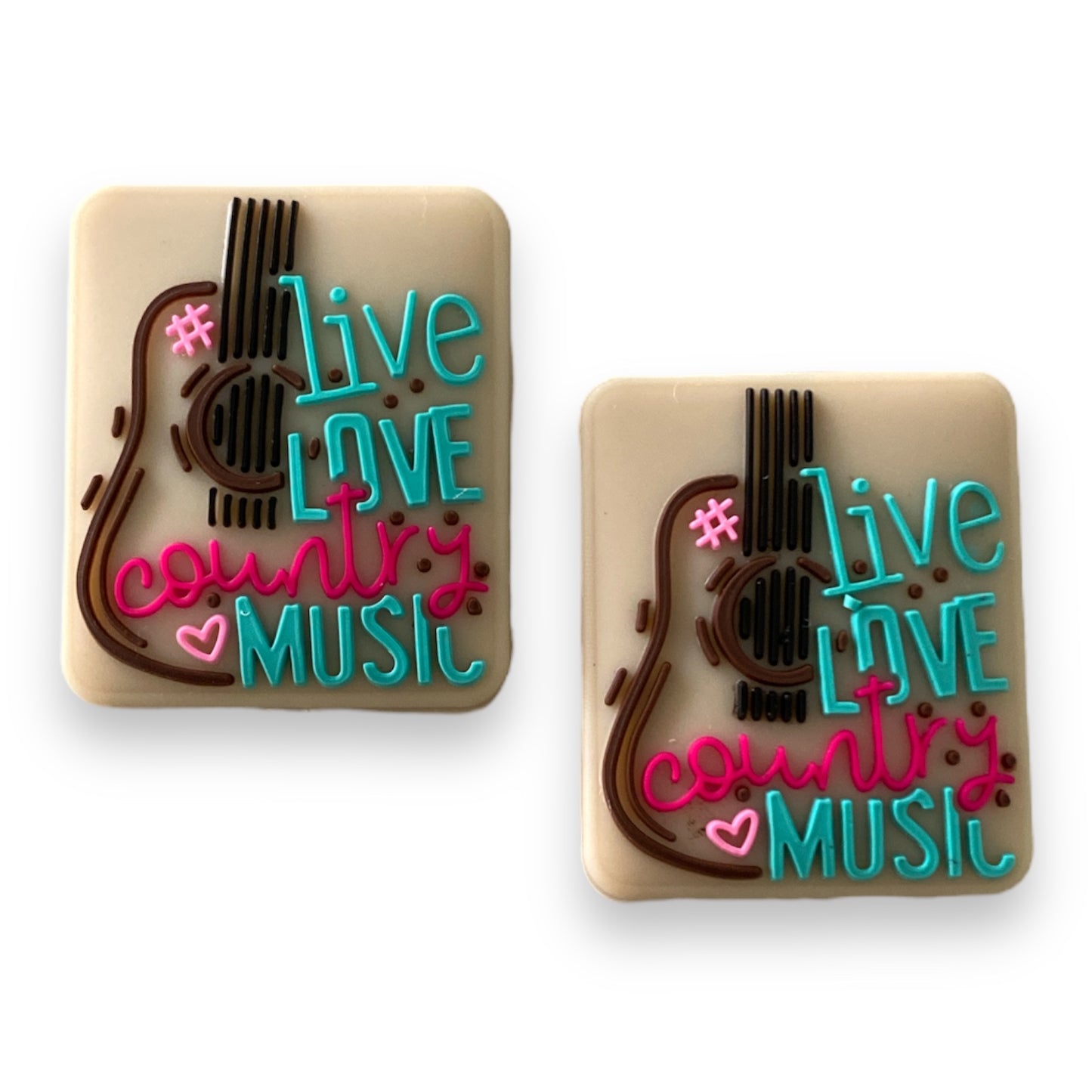 X388- "Live Love Country Music"  Exclusive  Focal (1 Count) Bead Silicone