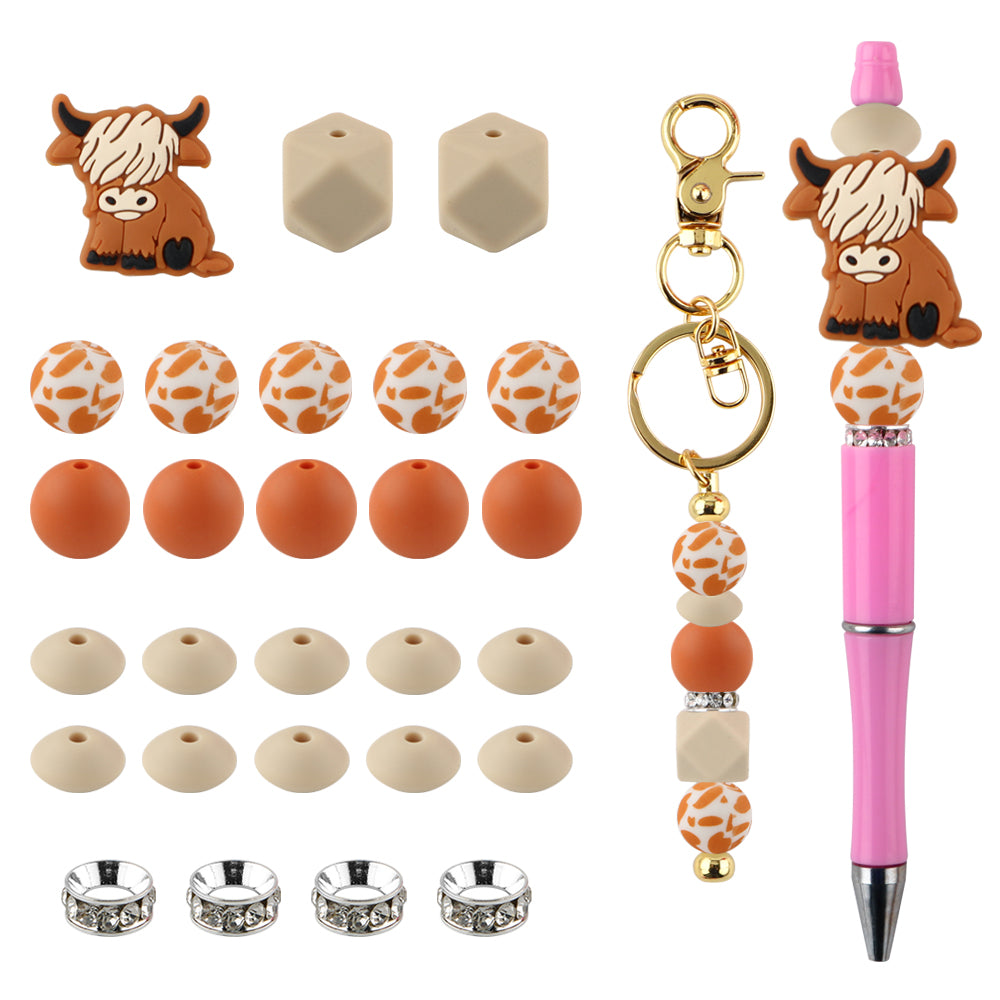 Z/513 - "Mini Cow" Western Silicone Bead & Bling Kit