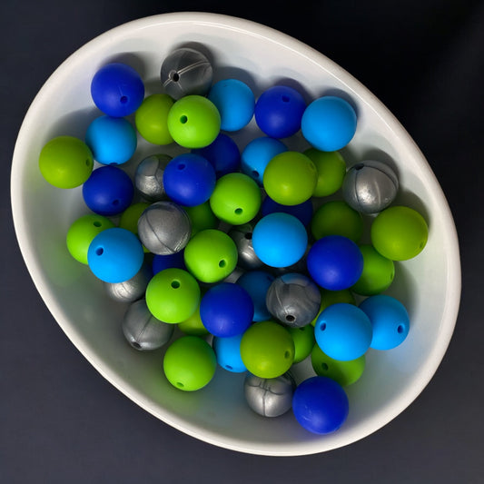 15mm Color Set D - Silicone 50 Count Pack – Ideal for Beadable Pens & Keychains