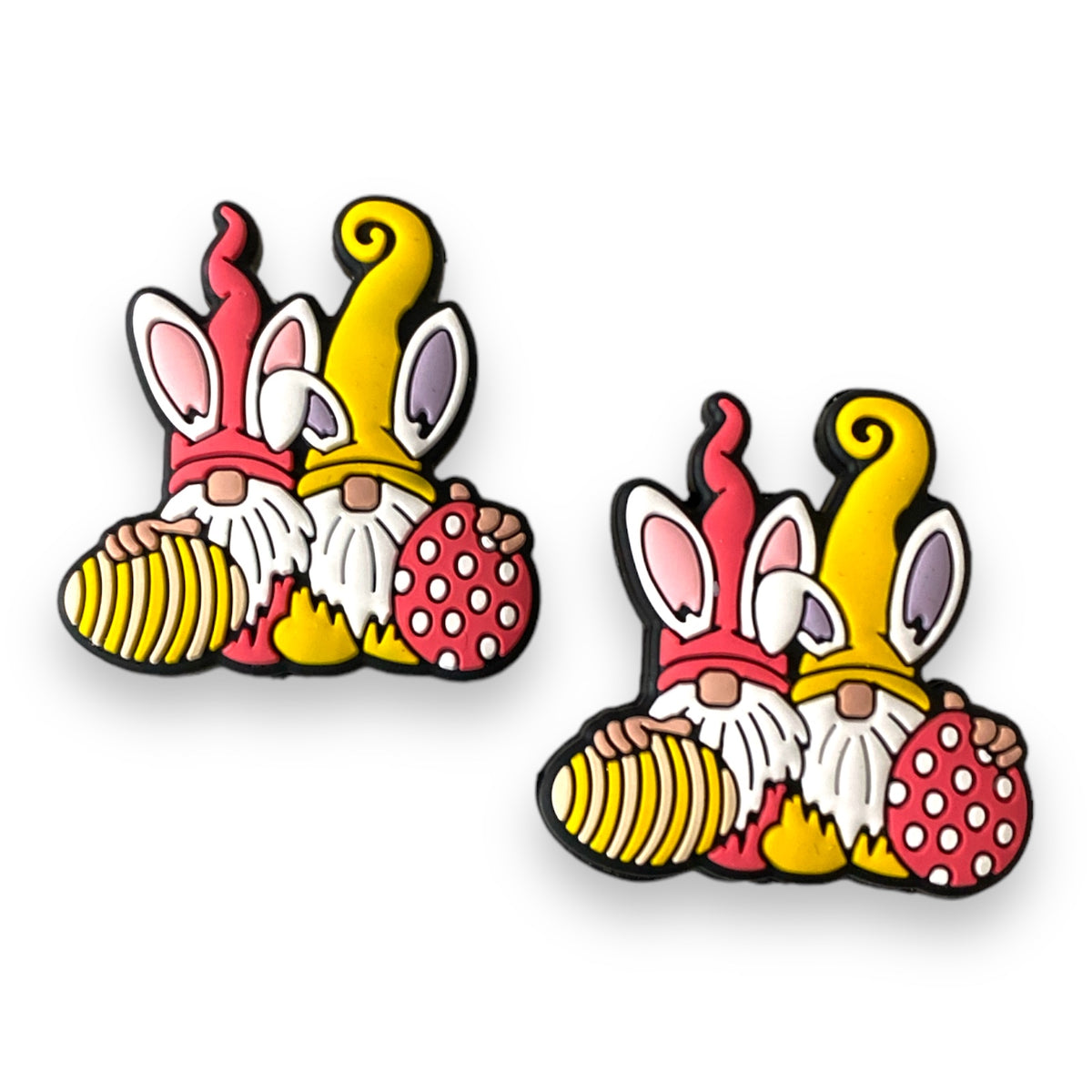 h883 - “Easter Gnomes” Silicone Focal Bead (1 Count)