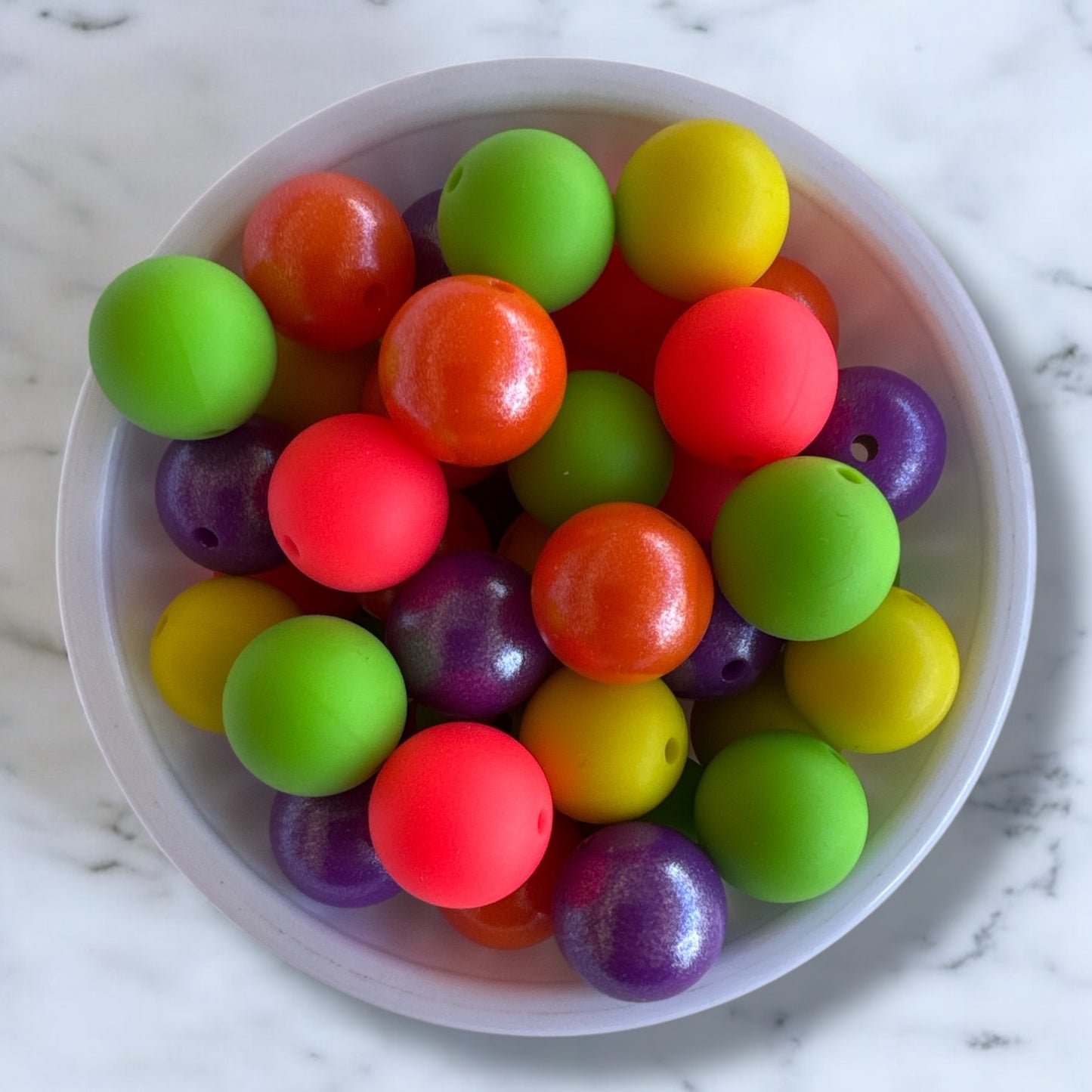 15mm "Neon" Silicone Bead Pack – Ideal for Beadable Pens & Keychains
