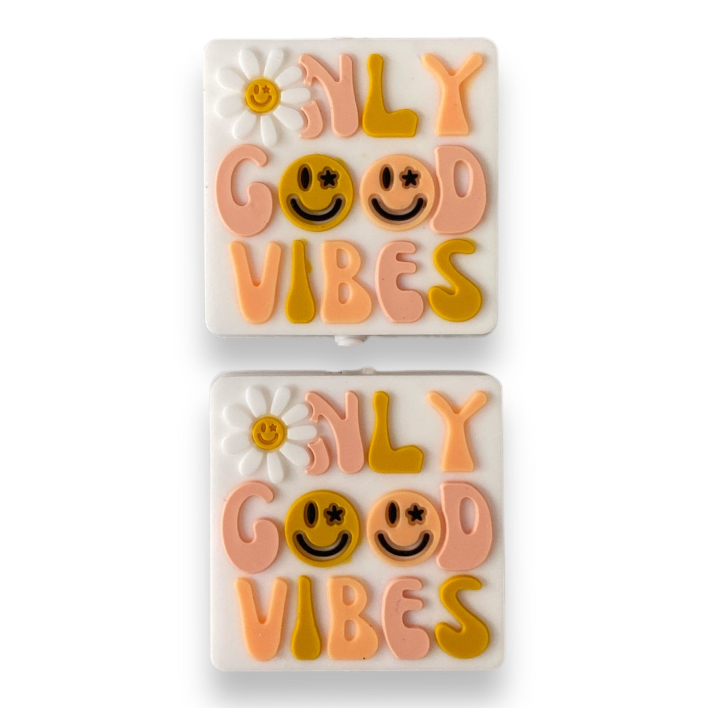 h958  -  “Good Vibes Only" Silicone Focal Bead (1 Count)