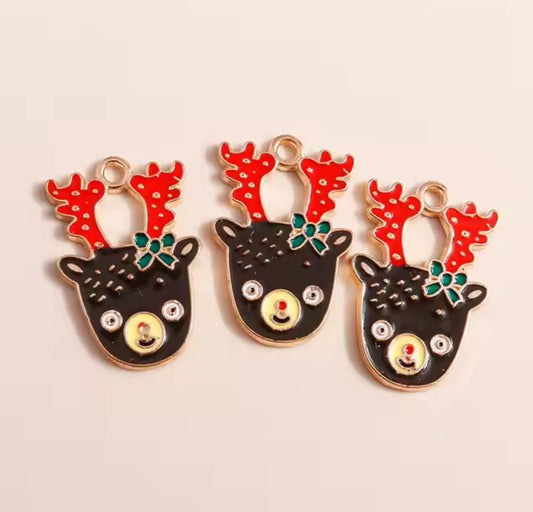 Q-A190- "Reindeer" Small Alloy Charm (1 Count)