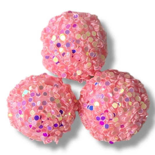 R-25 - 16mm "Pink" Glitter Rhinestones (1 Count)