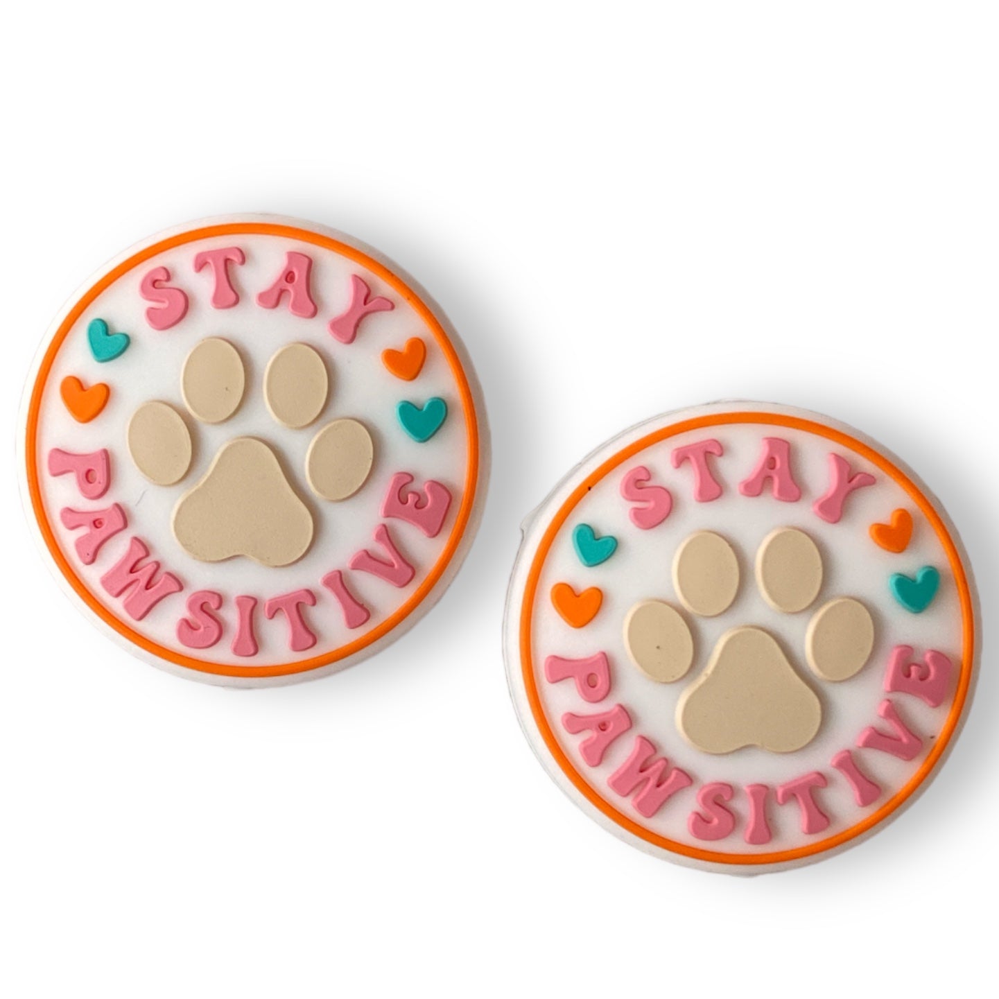 X291 -  “Stay Paw-sitive” Silicone (1 Count)  Focal Bead