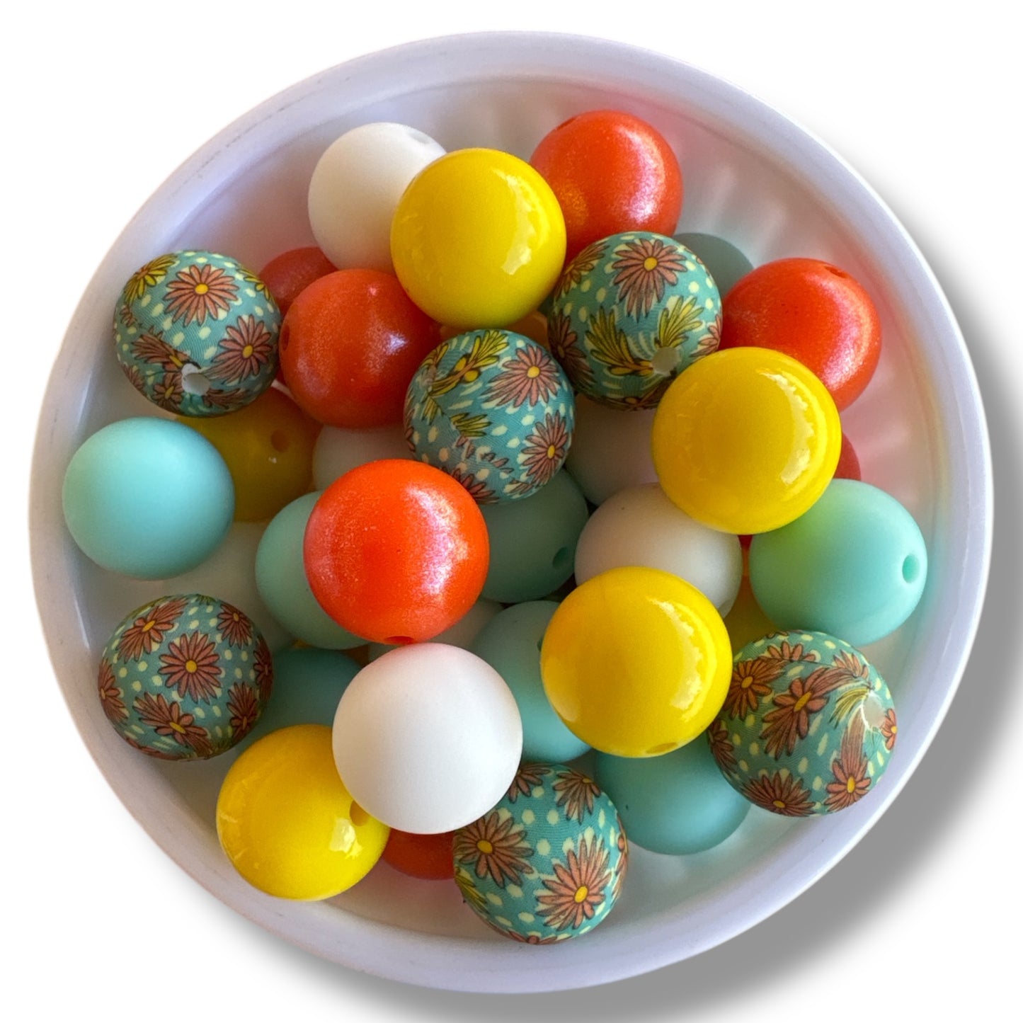 "Daisy Delight" 15mm Silicone 50 Count Bead Pack– Ideal for Beadable Pens & Keychains