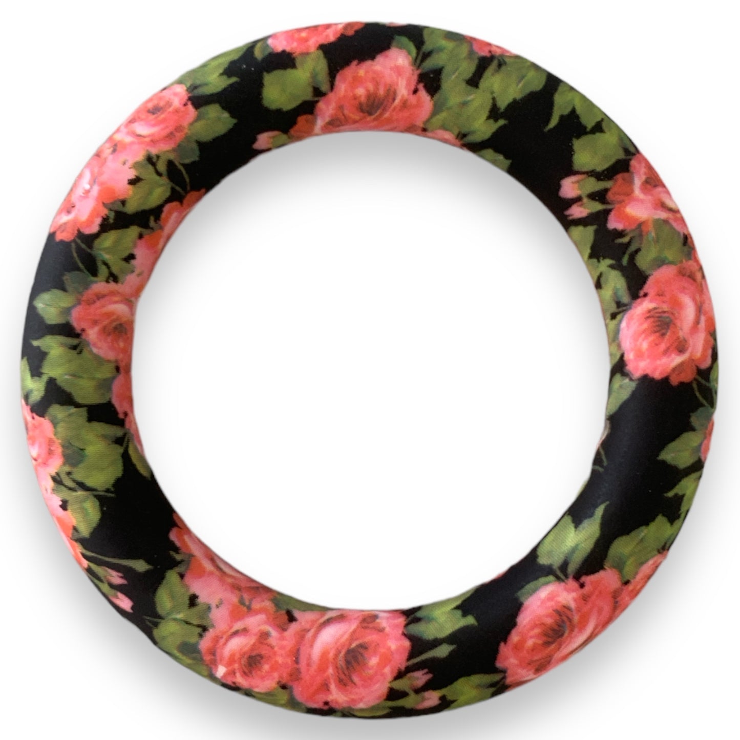 Q-A753 - 65mm "Black & Red Rose" Silicone Ring