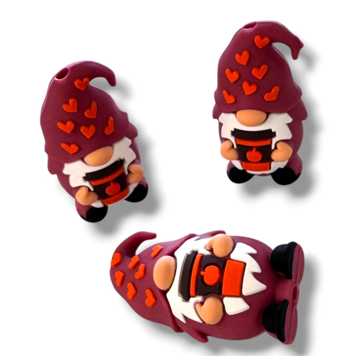h996- "Coffee Gnome 3D" Silicone Focal Bead for DIY Crafts (1 Count)