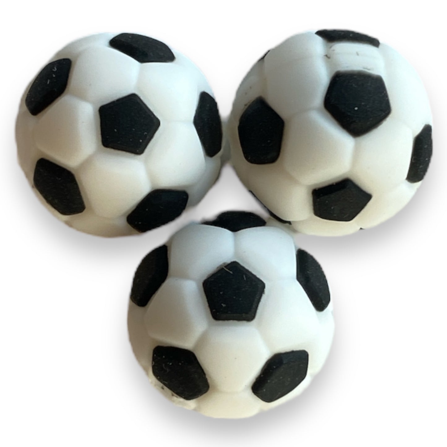 A-6055- 15mm Soccer Textured Silicone Beads