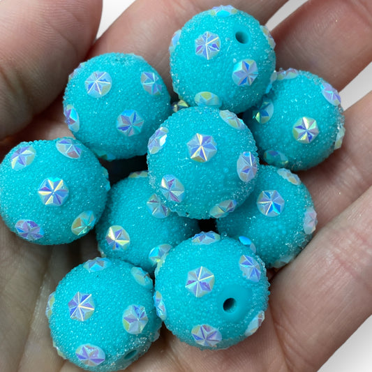 #1255 - 20mm "Tiffany Sugar Starburst" Beads (Set of 10)