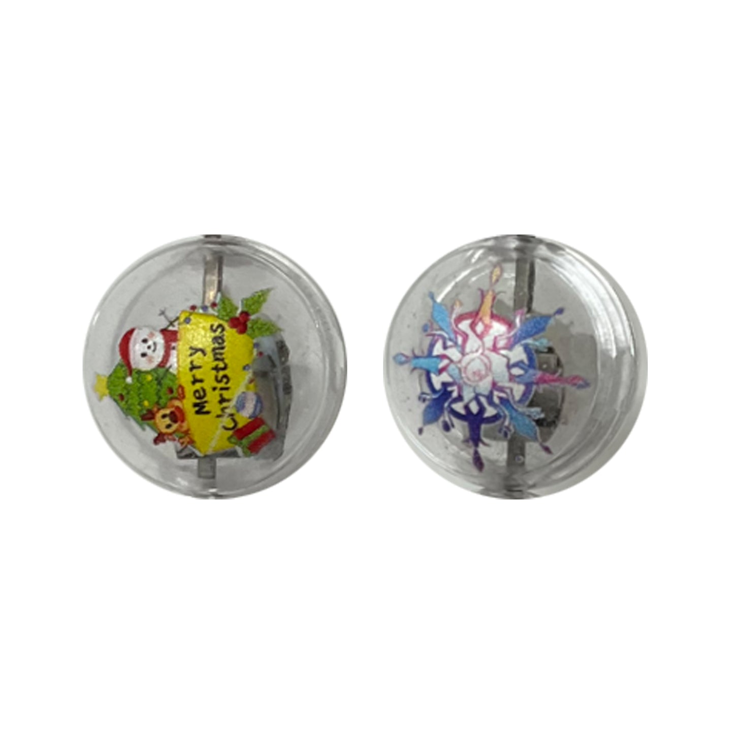 CK- 269 - 20mm "Merry Christmas / Snowflake" Blinking Acrylic Bead (1 Count)