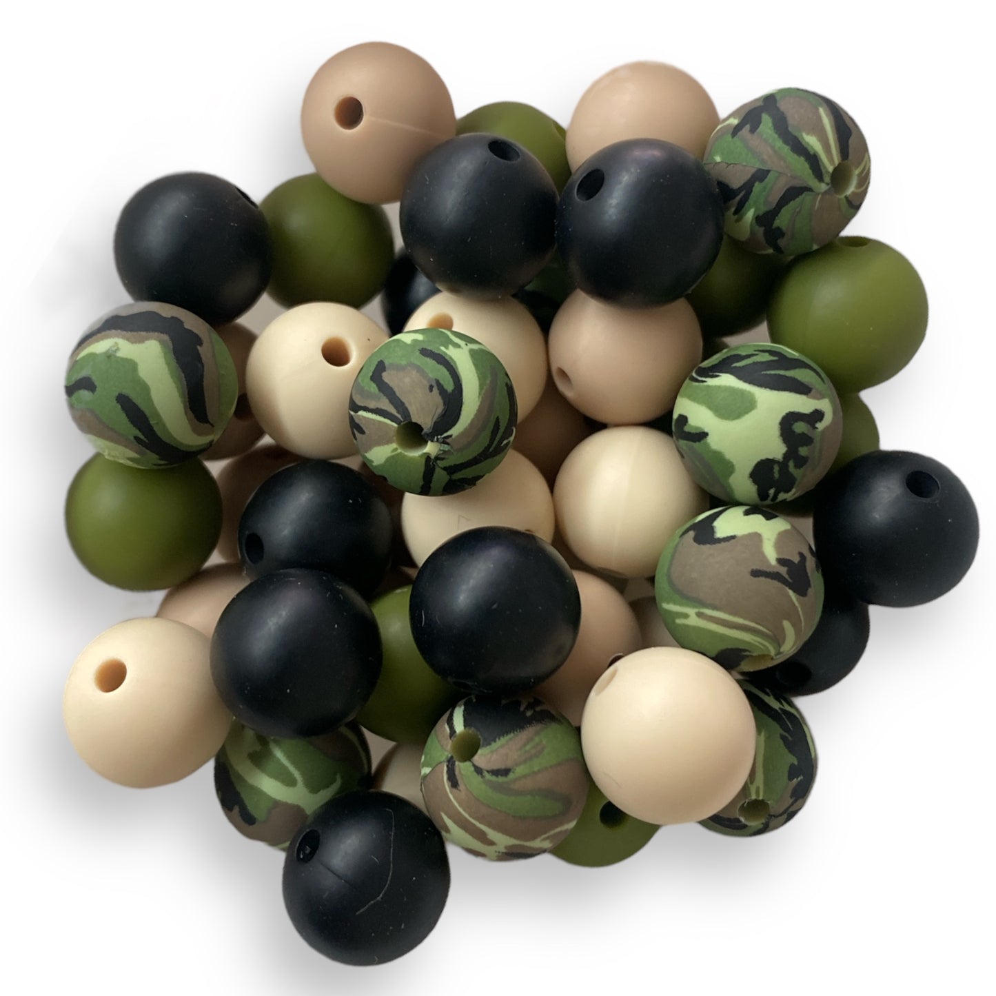 12mm "Camo" 50 Count Silicone Bead Pack