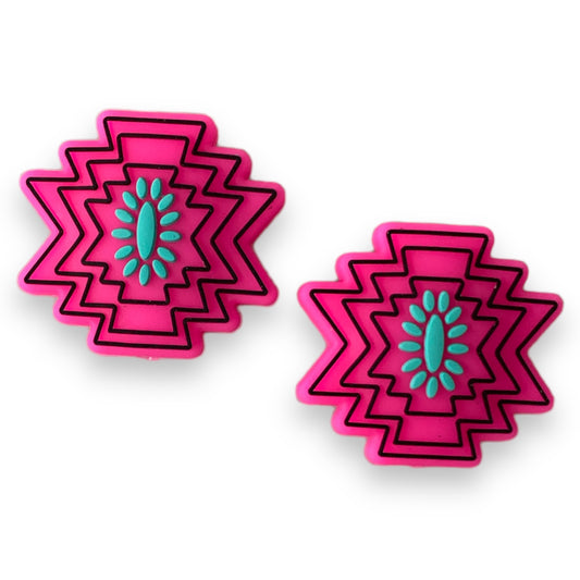 X458  -  “Pink Western” Silicone (1 Count) Focal Bead