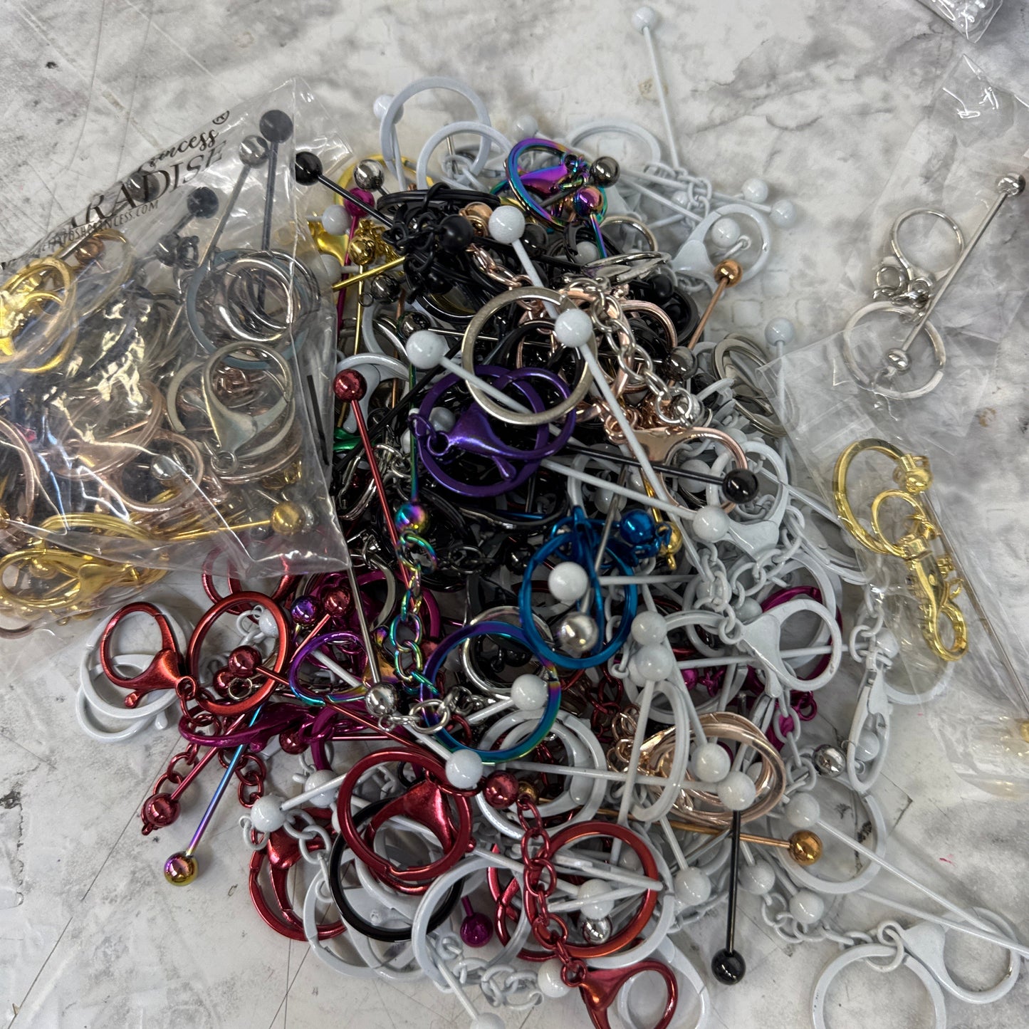 Random Keychain Bar & Hardware Lot- Over 3 Pounds
