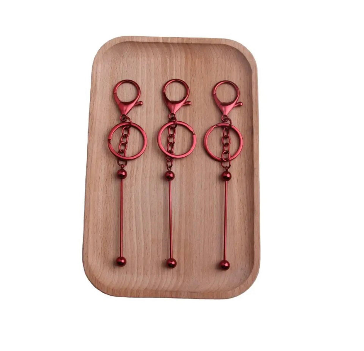 FX- 9056- Red Plated Beadable Keychain Bar