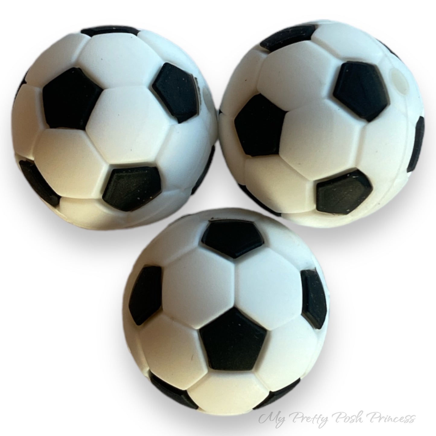 A-6057- 19mm Soccer Textured Silicone Beads