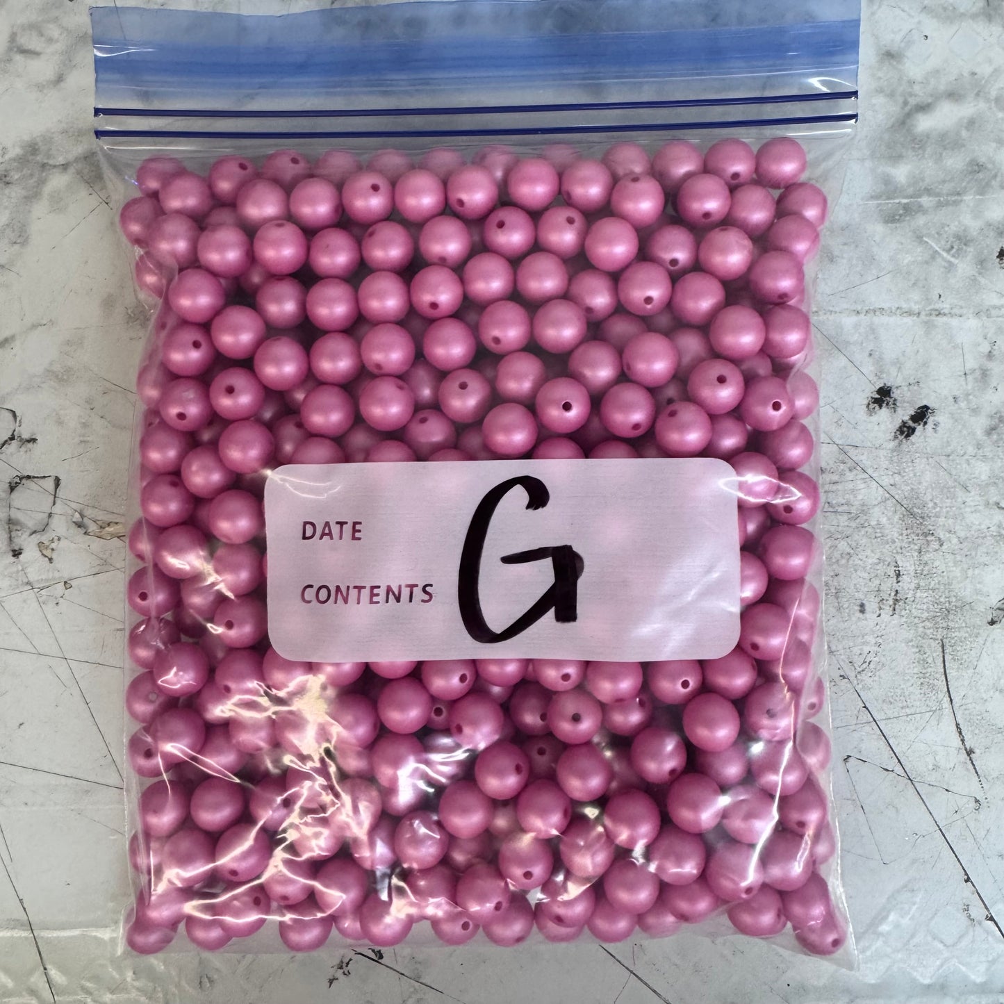 G- 12mm Mauve Matte Pearl Acrylic Beads 500 Count  *WAREHOUSE SALE*