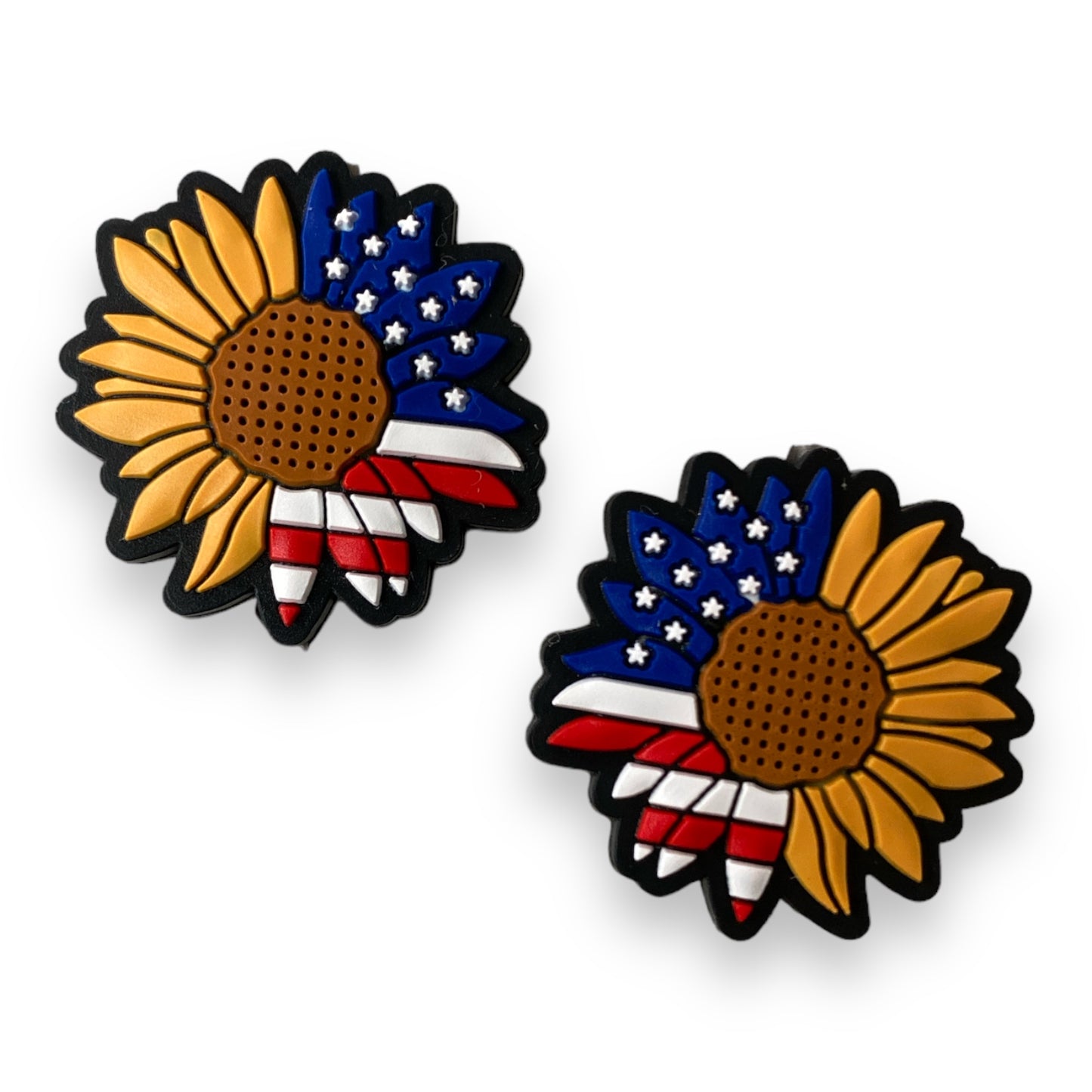 h899 - "Patriotic / Sunflower"  Silicone Focal Bead (1 Count)