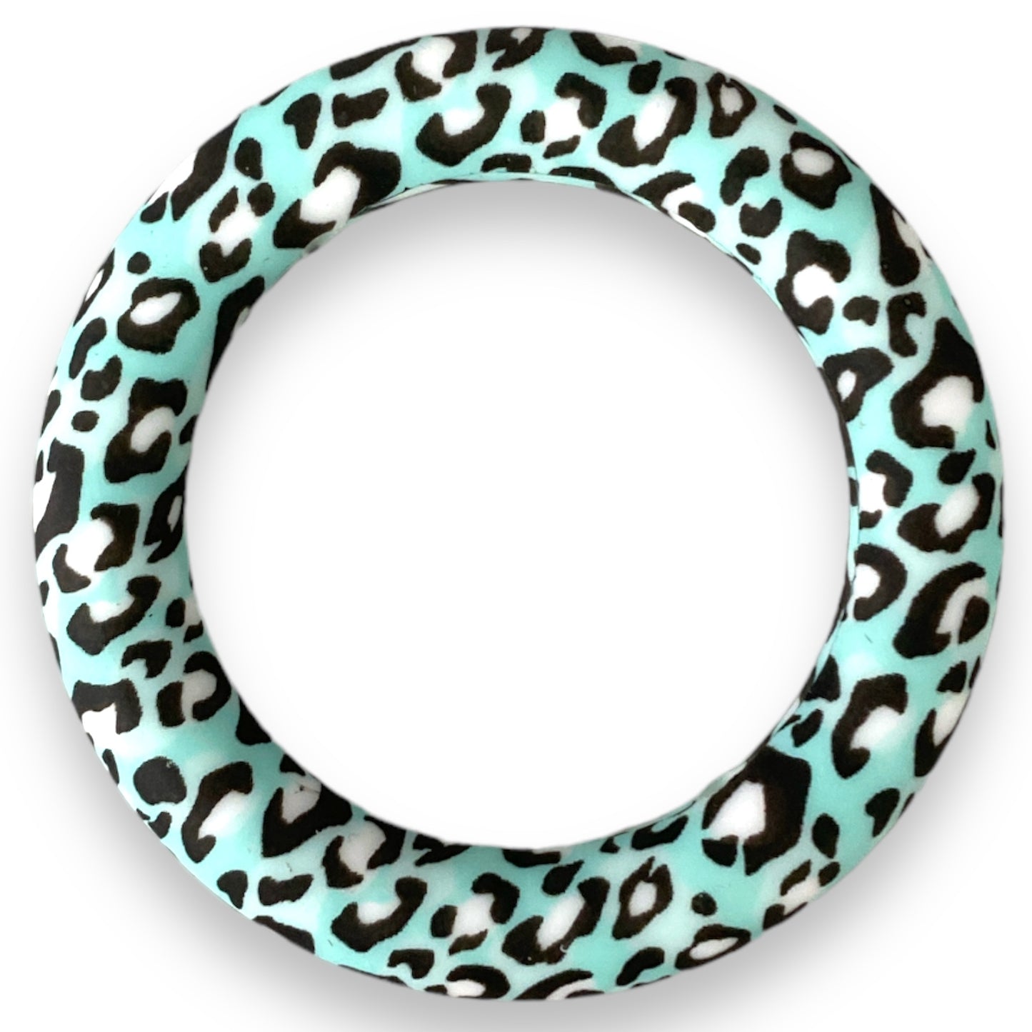 Q-A766 - 65mm Aqua Leopard Silicone Ring