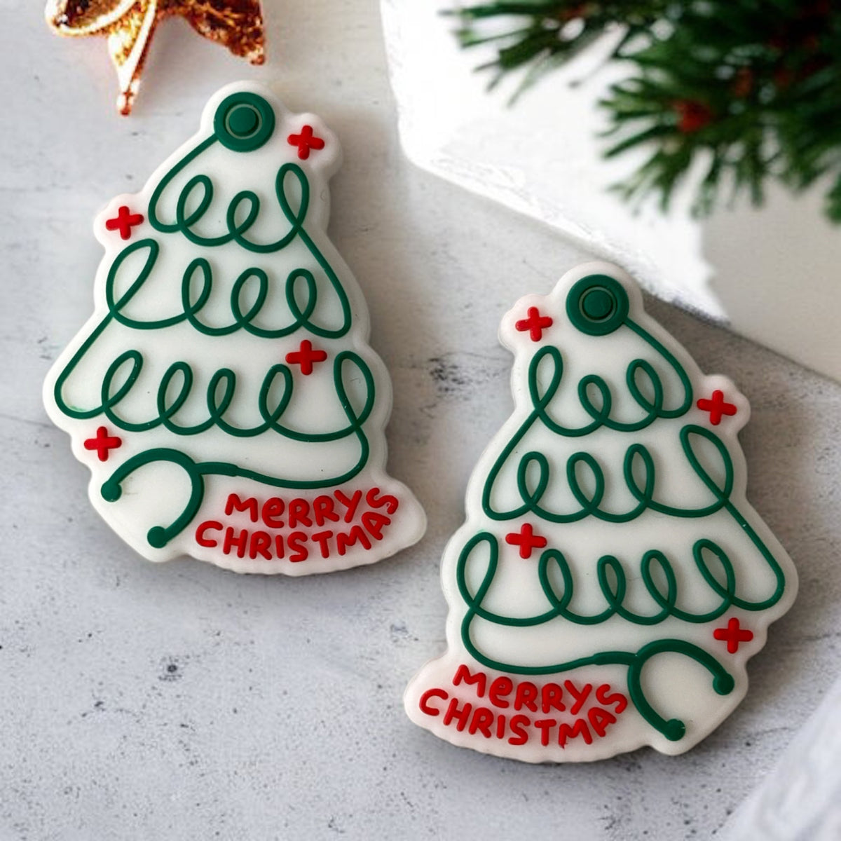 T105 -  “Stethoscope Christmas Tree” Silicone Focal Bead (1 Count)