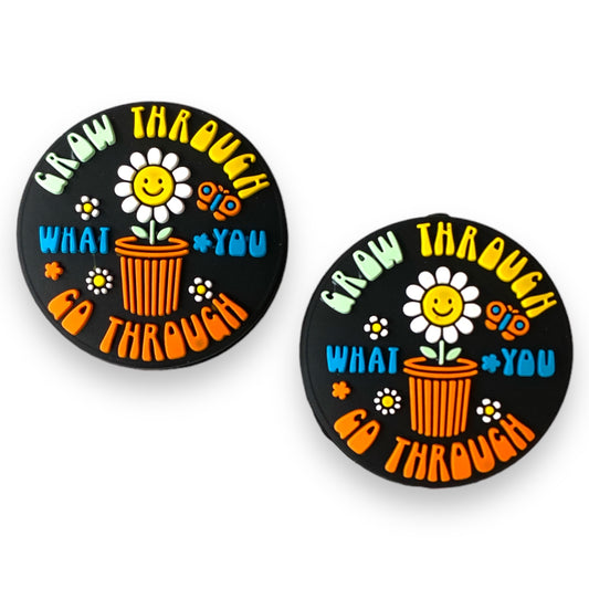 h944 -  Grow Through What You Go Through Silicone Focal Bead (1 Count)