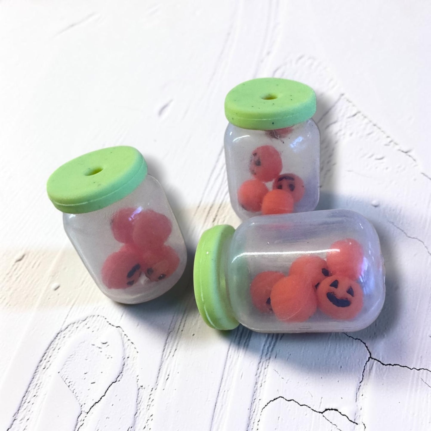 X343 - "Pumpkin Candy Jar 3D" Silicone Focal Bead for DIY Crafts (1 Count)
