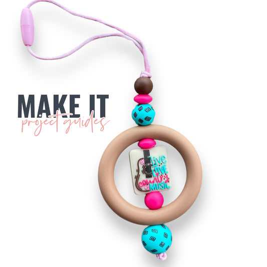 Make It: "Live, Love, Country Music" Car Charm (informational only)